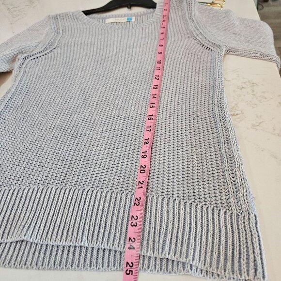 Anthropologie Sparrow Sweater Size Medium Heather Blue Gray Boho Multi Knit - Picture 7 of 7